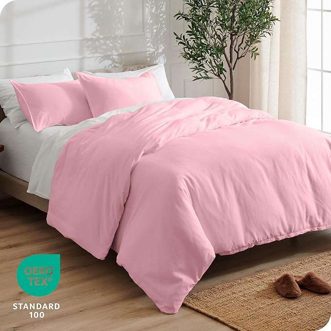 Bare Home Bedding Duvet Cover Extra Long Size - Premium 1800 Super Soft Collection - Lightweight, Cooling - Soft Breathable Bedding Duvet Cover (Twin/Twin XL, Light Pink)