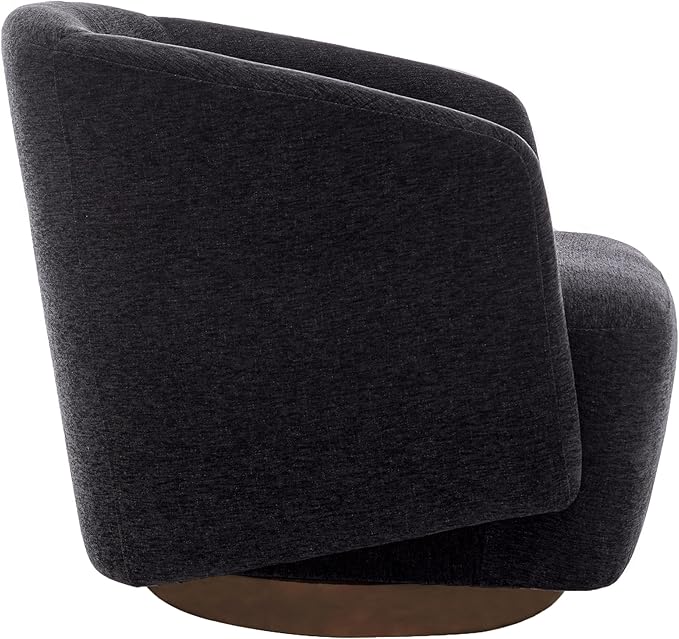 MINCETA Accent Chair,Modern Swivel Chairs for Living Room and Bedroom Reading with Wood Base,Set of 2,Performance Fabric in Charcoal Gray