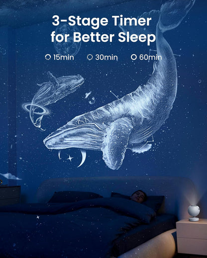 POCOCO Galaxy Star Projector for Bedroom with Replaceable Optical Film Discs, Home Planetarium Night Light Projector with High-Definition Soft Light for Relax, Study, and Meditate, Stress Relief Gifts