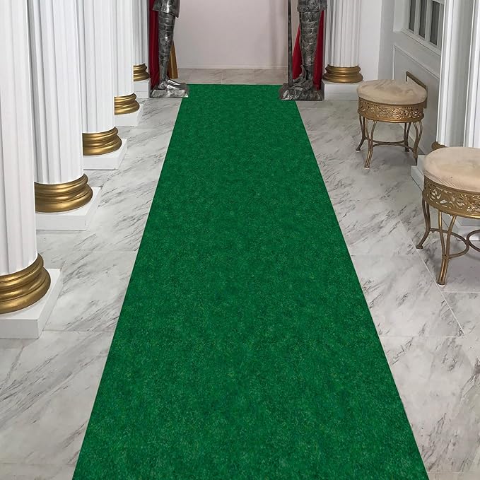Ottomanson 2'7" x 20' Hallway Runner with Scraper Pile - Extra Durable Non-Slip Rug Mat for Indoor & Outdoor Use - Ideal for Kitchen, Entryway & Garage - High-Traffic Carpet, Green