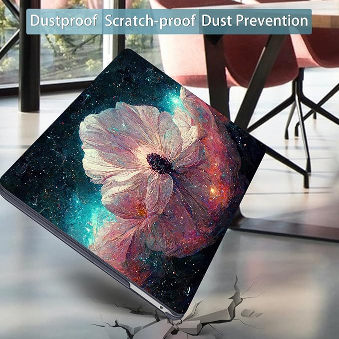 Mektron for MacBook Pro 13-inch Case 2022 2021 2020 Release A2338 M2 M1 A2289 A2251, Printed Plastic Hard Shell Cover for New MacBook Pro 13.3-inch Touch Bar Fits Touch ID，Galaxy Flower