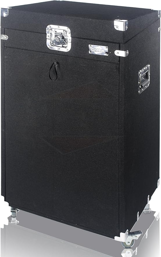 Griffin Rackmount Studio Mixer Flight Road Case (Ultimate-PROAudio) – 25U Mount Space Amp Cabinet Travel Trunk For Music Gear Recording Equipment – Portable DJ Sound Booth Carpet Rack Stand Cart