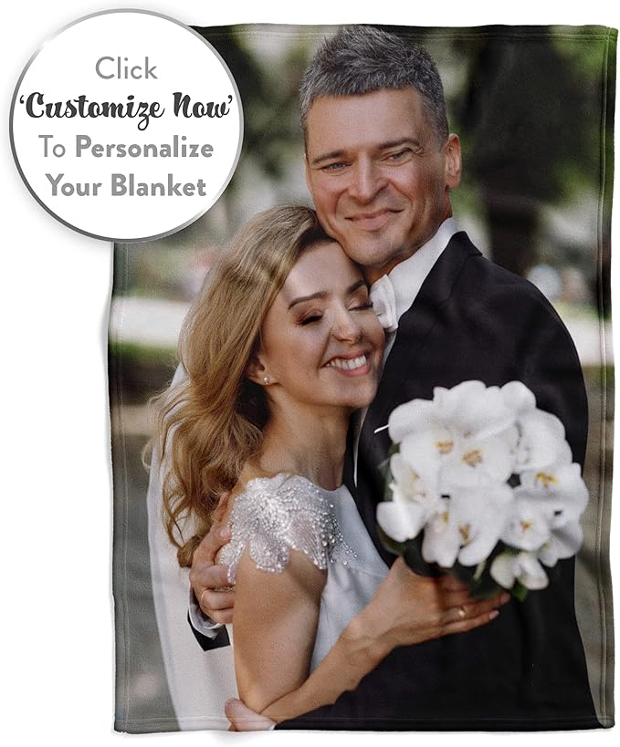 Ships Next Day, Custom Blanket with Picture - Printed in USA, Personalized Photo Blanket (Fleece – 60x80)