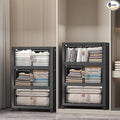 Extra Large Stackable Storage Bins with Lids & Wheels & Door, 672QT-112QT/28GAL*6Pack Foldable Collapsible Closet Organizers, Plastic containers drawers for bedroom Dorm