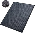 Front Door Mat,2'x4'Indoor Outdoor Door Mat,Heavy Duty Durable Welcome,Commercial Floor Mats Inside Outside Entrance, Waterproof All-Season, All-Weather Non Slip Backing Doormat for Entryway,Black