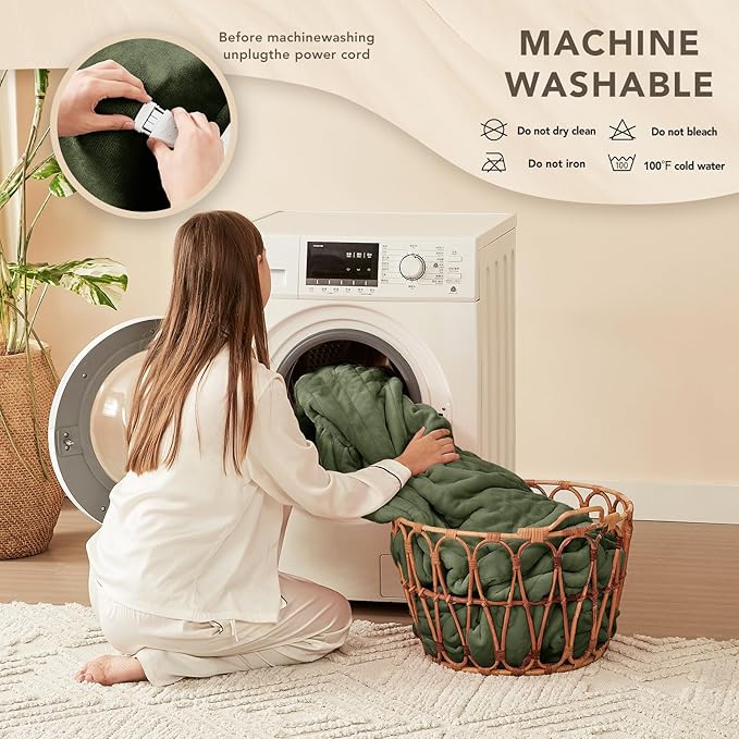 Homemate Electric Heated Blanket Full Size - 72"x84" Heating Blanket Full Size 1/2/4/6/8 Hours Auto-Off 10 Heat Level Over-Heat Protection Flannel Sherpa ETL Certification