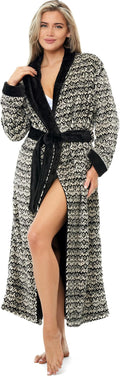 Alexander Del Rossa Plush Robe for Women, Long Fleece Winter Bath Robe, Plus Size