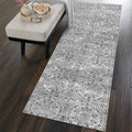 vivorug Runner Rug 2'x7' Machine Washable Non-Slip Runners for Hallways Kitchen Entryway Laundry Room Vintage Medallion Carpet Hallway Runner Grey