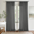 Charcoal Gray Linen Pinch Pleated Curtains 120 Inches Long for Living Room Pleated Drapes Back Tab Thick Linen Dark Grey Simple Modern Neutral Farmhouse Extra Long 120 Inch Curtain for Dining Bedroom