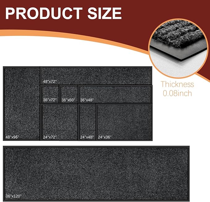Vicwe Indoor Outdoor Door Mat, 2'x3'Heavy Duty Front Door Mat, Non-Slip Washable Doormats Entrance Mats, Dirt Resistant and Absorbent Doormat, Commercial Outdoor Entrance Floor Mat for Home Office