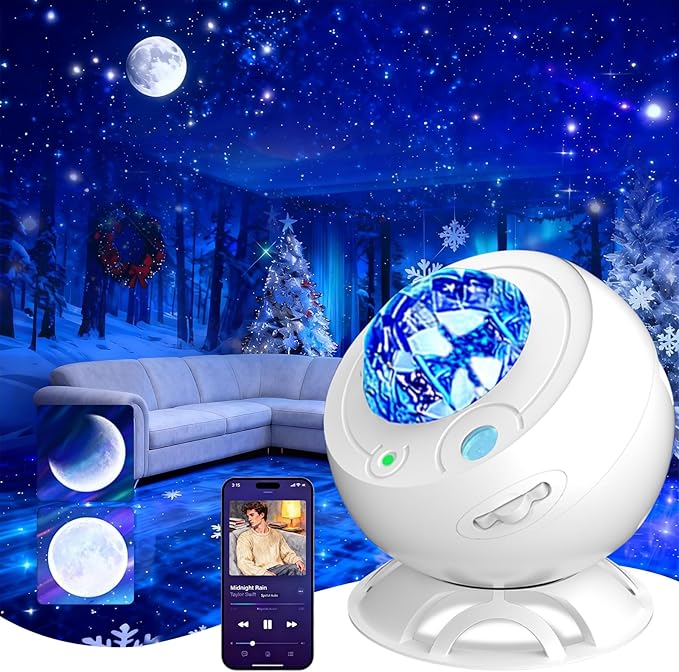 Star Projector,Moon Light,16-Color Aurora Projector Galaxy Projector,Supports USB Storage and Playback,Suitable for Children's bedrooms,Living Room Decoration,Christmas Gifts for Teenagers