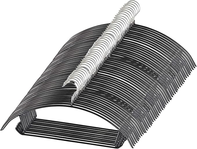 Gold Hangers 50 Pack - Heavyduty Non Slip Slimline Suit Jacket T Shirt Hangers - Space Saving (Black)