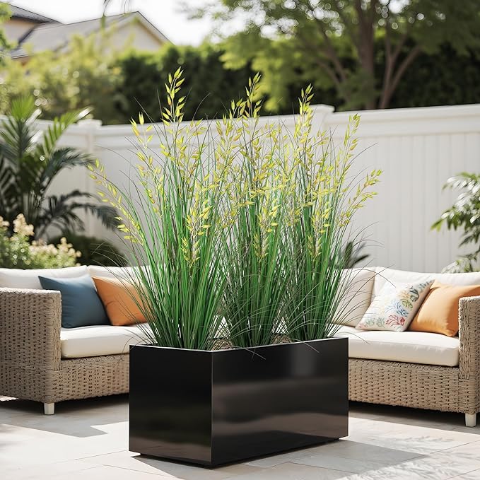 Silk Plants Artificial Plants Artificial Wheat Grass Faux Plants Fake Grass Plant Fake Green Plants Tall Fake Plants 47in Tall Suitable Indoor Home Decor Outdoor Porch Terrace Decor（2pcs
