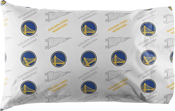 NORTHWEST Officially Licensed Golden State Warriors NBA Full Size Sheet Set – Soft Team Logo Bedding for Dorms, Bedrooms, Fan Caves & Game Day Style