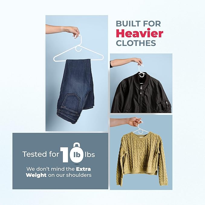 Neaties Heavy Duty Clothes Hangers 100+ Pack (216 Count) – Made in The USA – 8lb Capacity Plastic Hangers for Adult Clothing – Durable for Pants, Coats, Jackets, or Jeans – Black