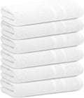 Looperry Small White Bath Towel Set of 6-100% Cotton 23x46 Shower Towels in 450 GSM. Lightweight & Absorbent Quick Dry Towel for Showering, Pet Drying, Spas & Salons. Terry Ringspun White Gym Towels