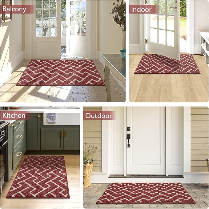 hicorfe Indoor Doormat,Front Back Door Mat Rubber Backing Non Slip Door Mats 47"x71" Absorbent Resist Dirt Entrance Doormat Inside Floor Mats for Entryway Washable Low-Profile