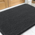 OLANLY Dog Door Mat for Muddy Paws 34x21, Absorbs Moisture and Dirt, Absorbent Non-Slip Washable Doormat, Quick Dry Chenille Mud Mat for Dogs, Entry Indoor Entryway Carpet for Inside Floor, Dark Grey