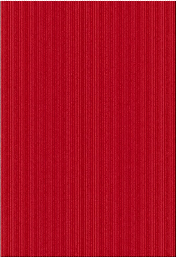 Ottomanson 6'6" x 52' Hallway Runner with Scraper Pile Extra Durable Non-Slip Rug Mat for Indoor & Outdoor Use - Ideal for Kitchen, Entryway, Patio & Garage - High-Traffic Carpet, Red