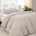 Bare Home Microfiber Duvet Cover Set - Ultra Soft Washed Microfiber - Oversized Queen Size - Linen-Like Look - Easy Care - Breathable Fabric - Our Softest Duvet Cover Set (Oversized Queen, Fog)
