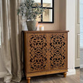 PHI VILLA Accent Cabinet with Doors - Credenza Small Buffet 2 Door Storage Cabinet