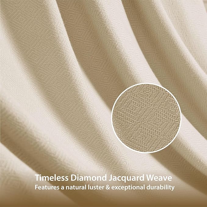 Twin Size Blanket, 70% Rayon (Derived from Bamboo) and 30% Cotton, Lightweight Jacquard Weave, Breathable and Soft Summer Blanket for Bed or Couch, 66” x 90”, Ivory