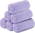 Buryeah 6 Pcs Flannel Throw Blanket Bulk 50 x 60 in Sleepover Blanket Outdoor Wedding Throw Lightweight, Oeko-tex Standard 100 Certified for Sofa Homeless Gifts (Light Purple)