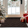hicorfe Indoor Doormat, Welcome Door mat, Non Slip Door Mats 20"x31.5" Absorbent Resist Dirt Entrance Inside Floor Mats for Entryway Washable Low-Profile(Coffee)