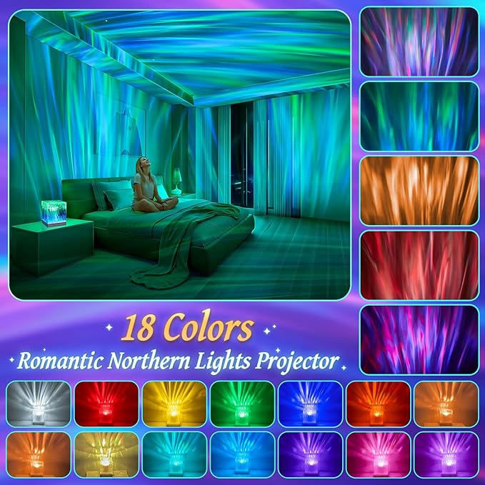 PIKOY Shower Lamp Shower Lights White Noise Sound Machine for Sleep Adults, Bluetooth+15 White Noise Machine Baby Sound Machine Baby, 18 Colors Shower Light Party Lights Indoor, Remote Warm Light Lamp