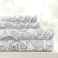 Linen Market Patterned Microfiber King Sheet Set 4 Piece – Oeko-TEX Certified Ultra Soft & Wrinkle-Free - 16" Deep Pocket Sheets - Easy Care King Size - Coarse Paisley Navy