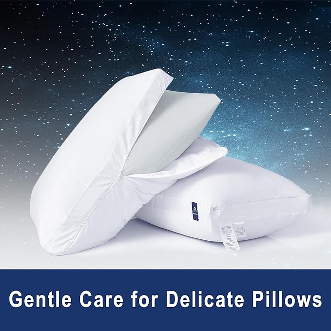 ACCURATEX Fluffy Pillow Cover, 100% Cotton Shell Filled with Down Alternative, Revive Old Flat Pillows, L Shaped Zipper Pillow Protector for King Size Pillow, Removable & Machine Washable