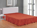 Sheets & Beyond Wrap Around Solid Microfiber Luxury Hotel Quality Fabric Bedroom Gathered Ruffled Bedding Bed Skirt 14 Inch Drop (Full, Orange)