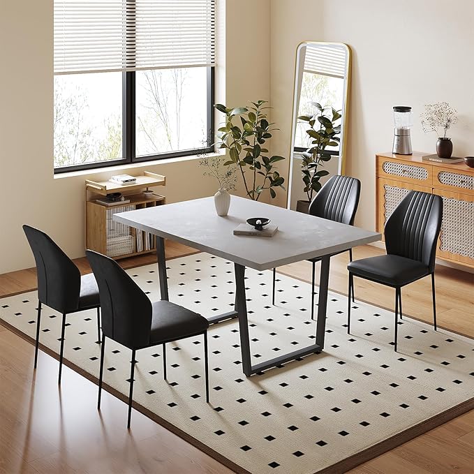 Rectangular Kitchen Dining Table, Space-Saving Rectangular Design, Thickened MDF Sturdy Structure, Suitable for Dining Room Kitchen Restaurant (Table)