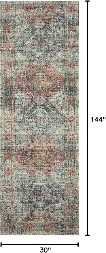 Loloi Skye Collection SKY-06 Apricot/Mist 2'-6" x 12'-0" Runner Rug