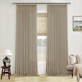 Neutral Pinch Pleated 96 Inch Curtains 2 Panels Set for Windows Flax Linen Textured Drapes Pinch Pleat Back Tab Privacy Light Filtering Greige Curtain Drape with Hooks Rings for Living Room Bedroom