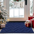 hicorfe Indoor Doormat,Front Back Door Mat TPR Backing Non Slip Mats 20"x31.5" Absorbent Resist Dirt Entrance Doormat Inside Floor for Entryway Washable Low-Profile(Navy Blue)