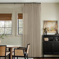 Dark Flax Linen Curtains 120 Inches Long for Living Room Bedroom Pinch Pleated Back Tab Privacy Curtains 120 Inch Length 2 Panels Light Filtering Greige Tan Brown Farmhouse Drapes 10 FT