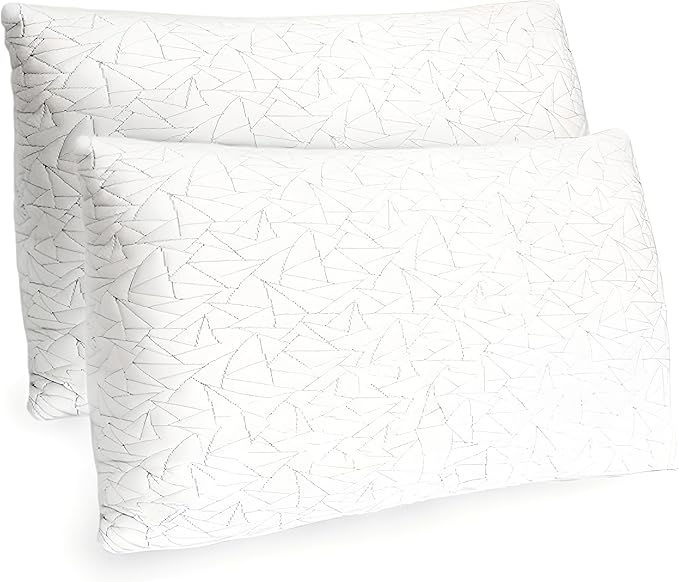 EnerPlex King Size Memory Foam Pillows - Pack of 2 - Adjustable Fill for Sleeping w/Extra Stuffing - CertiPUR-US Certified - Removable Viscose from Bamboo Cover - Machine Washable Firm Cushioning