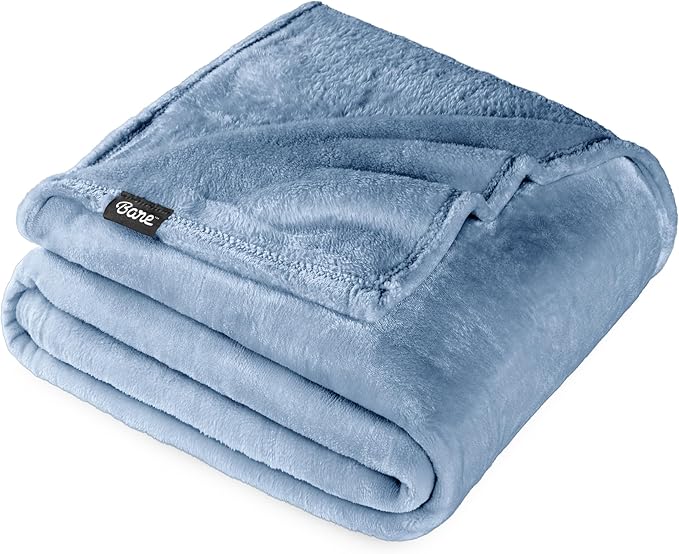 Bare Home Fleece Blanket - Throw/Travel - Ultra-Soft Lightweight for Bed, Sofa, and Couch - Luxury Microplush - Cozy Warm Blanket (Throw/Travel, Coronet Blue)
