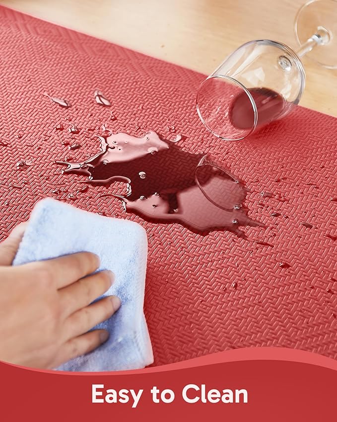 Ophanie Kitchen mats for Floor, 3/4 inch Thick, Kitchen Rugs, 20''x39'' Anti Fatigue Standing Cushioned Mat, Waterproof,Comfort Ergonomic mat for Office, Home, Sink, Red Non-Slip Bottom