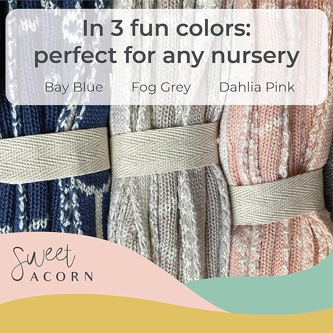 Knit Baby Blanket in Geometric Pattern, Organic Cotton Blankets for Crib or Stroller, Receiving Blankets - Dahlia Pink