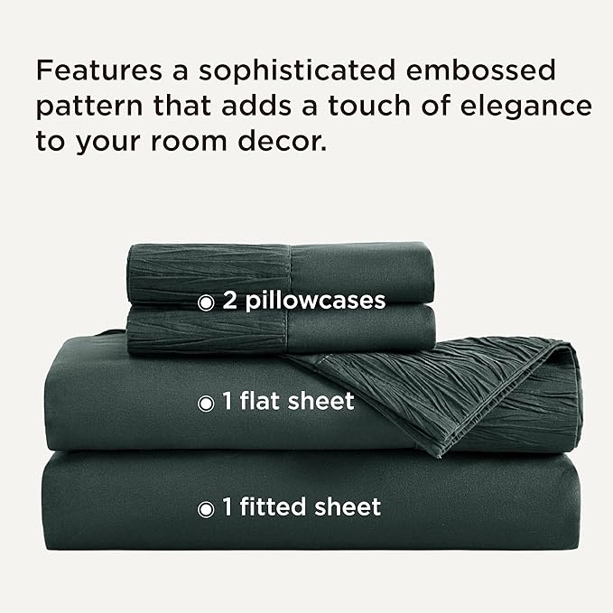 Bedsure Full Size Bed Sheets - 4 Pieces Soft Full Sheet Set - Breathable & Cooling - Hotel Luxury - Easy Care Polyester Microfiber Bedding for Women, Men, Forest Green