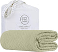 Threadmill Luxury Cotton Blankets for King Size Bed | All-Season Cozy 100% Cotton King Blanket | Criss Cross Soft & Lightweight Coverlet fits California King Size Bed, 104x92 | Sage Green