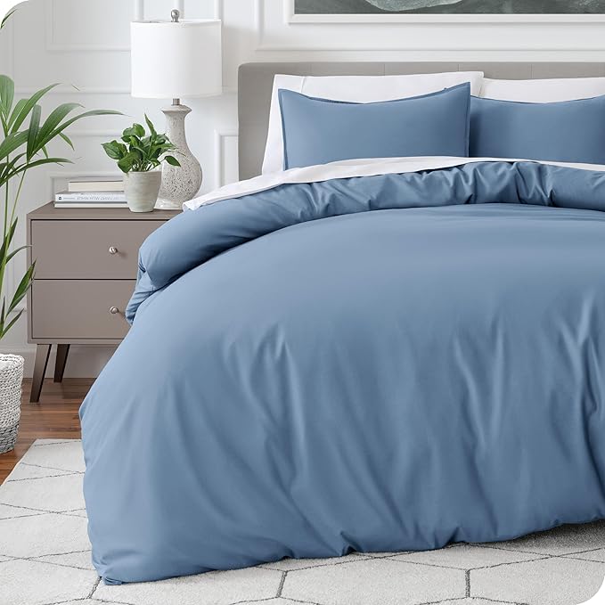 Bare Home Bedding Duvet Cover Extra Long Size - Premium 1800 Super Soft - Lightweight, Cooling Duvet Cover - Soft Breathable Bedding (Twin/Twin XL, Coronet Blue)
