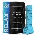 Shower Steamers for Men - Relax - Cedarwood and Lavender Organic Shower Bombs - 12 Pack of Relaxing Tablets - Strong Scented Long Lasting Aromatic Steamers