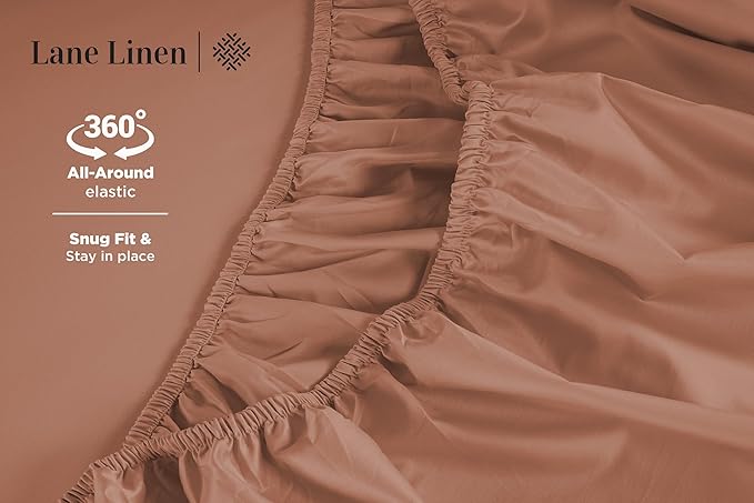LANE LINEN Twin XL Bed Sheets Set - 600 Thread Count, 100% Cotton Sheet Bed Sets - Sateen Weave, Hotel Luxury Sheet, 15" Deep Pocket, Easy to Wash- Rose Dawn