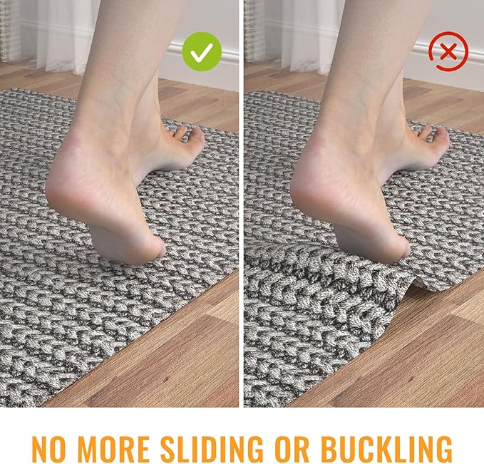Silicone Non-Slip Rug Pad, Anti Skid Thin Area Rug Pad Gripper, Under Carpet Rug Mats for Hardwood Surface Floors, Keep Rugs in Place-6x9 Ft