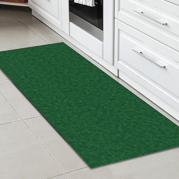 Ottomanson 2' x 5' Hallway Runner with Scraper Pile Extra Durable Non-Slip Rug Mat for Indoor & Outdoor Use - Ideal for Kitchen, Entryway, Patio & Garage - High-Traffic Carpet, Green
