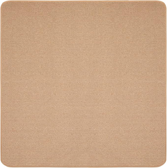 House, Home and More Skid-Resistant Carpet Indoor Area Rug Floor Mat - Pebble Beige - 5 Ft X 5 Ft - Non Slip Rubber Backing, Stain Resistant, Dog Friendly, Living Room Bedroom Kitchen Entryway