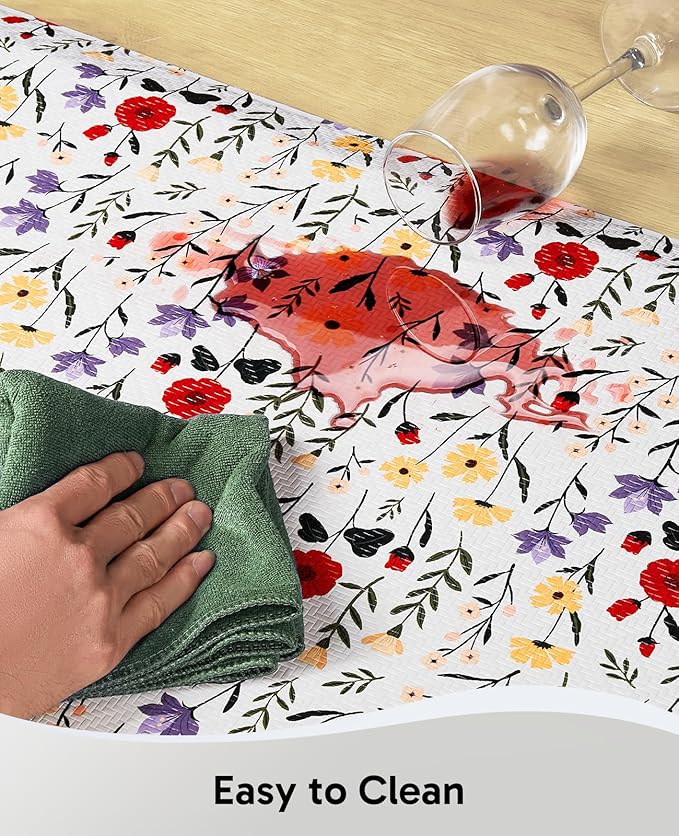 Ophanie Kitchen Mats for Floor, 3/4 inch Thick, 20x32 Anti Fatigue Cushioned Mat, Kitchen Rugs, Waterproof, Comfort Ergonomic Standing Mat for Office, Home, Sink, White Flower Non-Slip Ridged Bottom